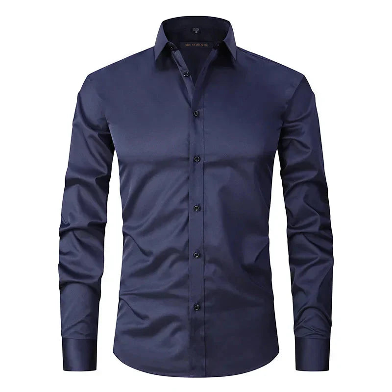 Camisa Social Masculina Elástica Slim Fit - Lojas Rafinno