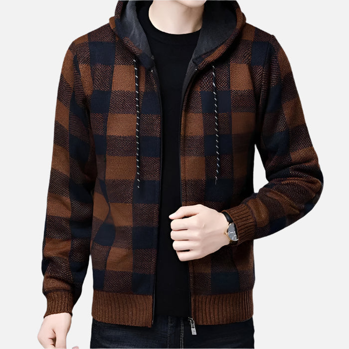 Jaqueta Masculina Xadrez com Capuz - Lojas Rafinno