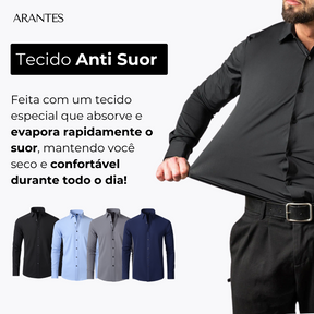 Compre 1 Leve 2 | Camisa Social Ultra Confort Anti amassados + Relogio de Brinde