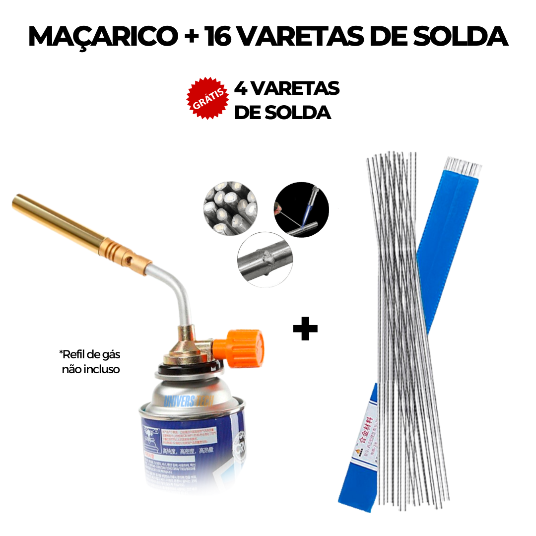 Kit de Solda Profissional PowerMax 4.0 com Maçarico e Brindes Exclusivos