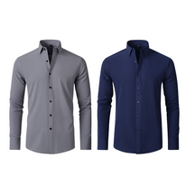 Compre 1 Leve 2 | Camisa Social Ultra Confort Anti amassados + Relogio de Brinde