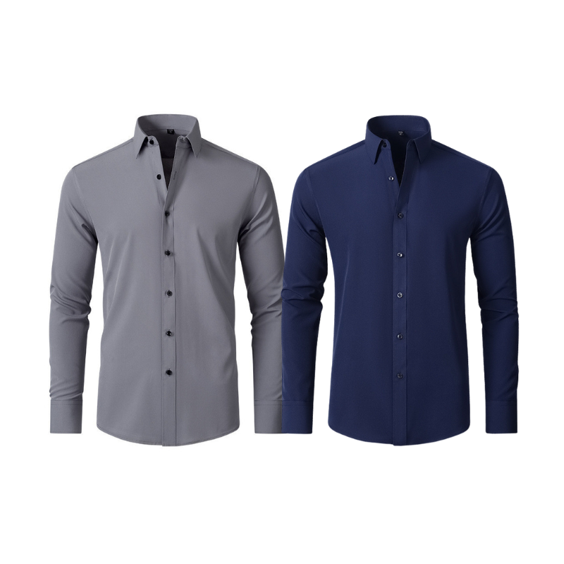 Compre 1 Leve 2 | Camisa Social Ultra Confort Anti amassados + Relogio de Brinde