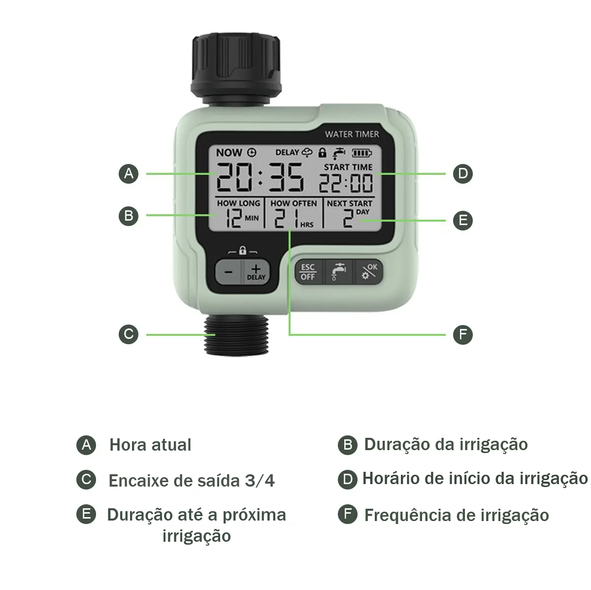 Temporizador de Água Inteligente para Jardim AquaTimer Pro