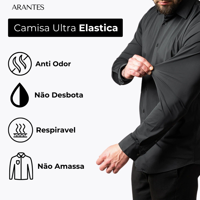 Compre 1 Leve 2 | Camisa Social Ultra Confort Anti amassados + Relogio de Brinde