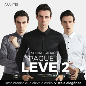 Compre 1 Leve 2 | Camisa Social Ultra Confort Anti amassados + Relogio de Brinde