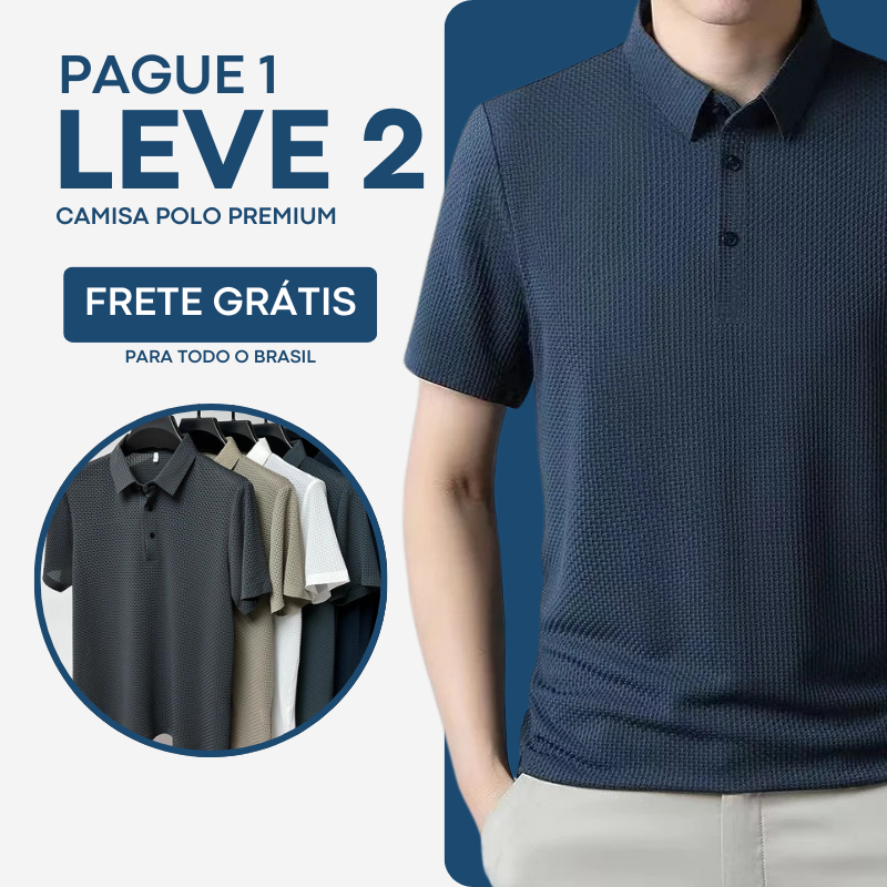 [PAGUE 1 LEVE 2] - Camisa Polo Fresh Seda Gelo + Relogio de Brinde