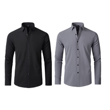 Compre 1 Leve 2 | Camisa Social Ultra Confort Anti amassados + Relogio de Brinde