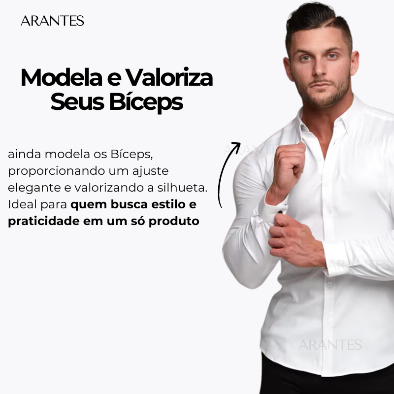 Compre 1 Leve 2 | Camisa Social Ultra Confort Anti amassados + Relogio de Brinde