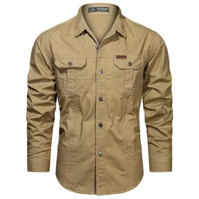 Camisa Masculina Manga Longa Militar - Lojas Rafinno