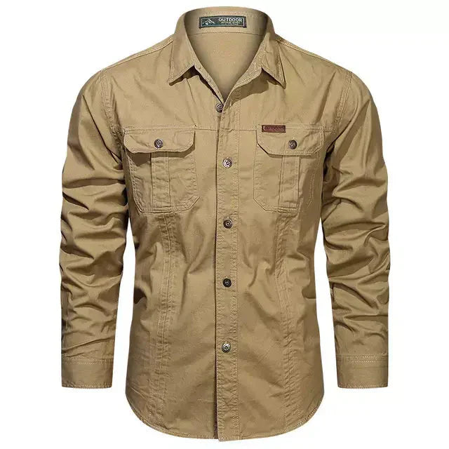 Camisa Masculina Manga Longa Militar - Lojas Rafinno