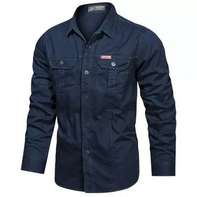Camisa Masculina Manga Longa Militar - Lojas Rafinno