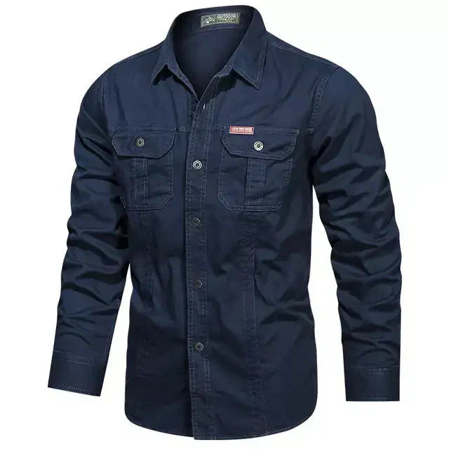Camisa Masculina Manga Longa Militar - Lojas Rafinno