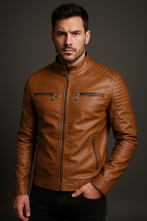 Jaqueta Masculina Couro Italiana - Lojas Rafinno