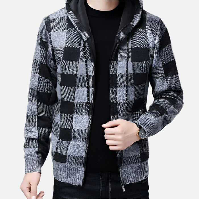 Jaqueta Masculina Xadrez com Capuz - Lojas Rafinno