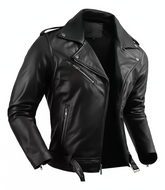 Jaqueta Masculina de Couro Nobre com Cinto Frontal - Lojas Rafinno