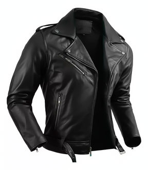 Jaqueta Masculina de Couro Nobre com Cinto Frontal - Lojas Rafinno