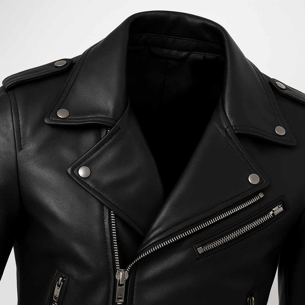 Jaqueta Masculina de Couro Nobre com Cinto Frontal - Lojas Rafinno