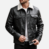 Jaqueta de Couro Masculina Rafinno com Gola Forrada - Lojas Rafinno