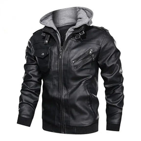 Jaqueta de Couro Masculina com Capuz - Lojas Rafinno