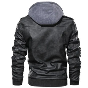 Jaqueta de Couro Masculina com Capuz - Lojas Rafinno