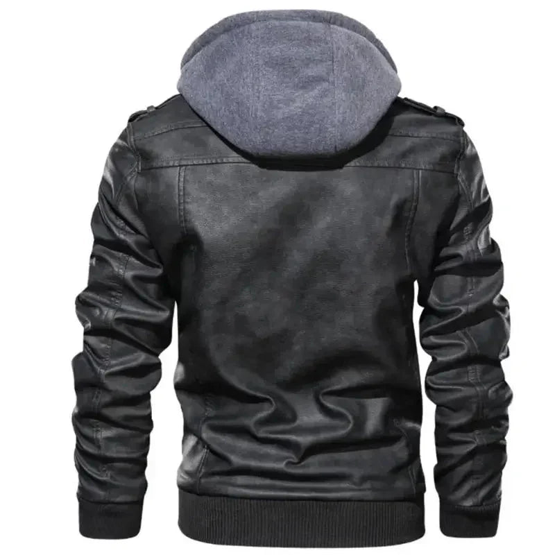 Jaqueta de Couro Masculina com Capuz - Lojas Rafinno