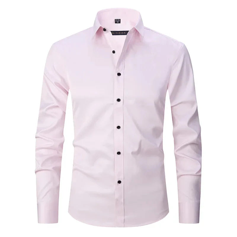 Camisa Social Masculina Elástica Slim Fit