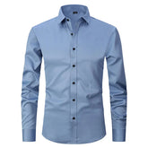 Camisa Social Masculina Elástica Slim Fit