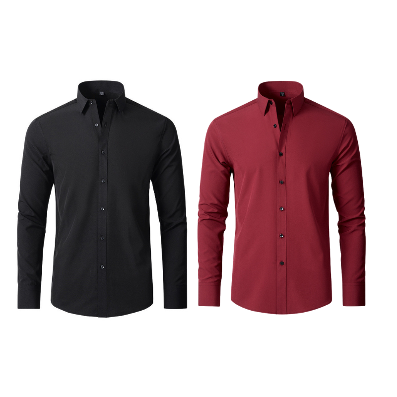 Compre 1 Leve 2 | Camisa Social Ultra Confort Anti amassados + Relogio de Brinde