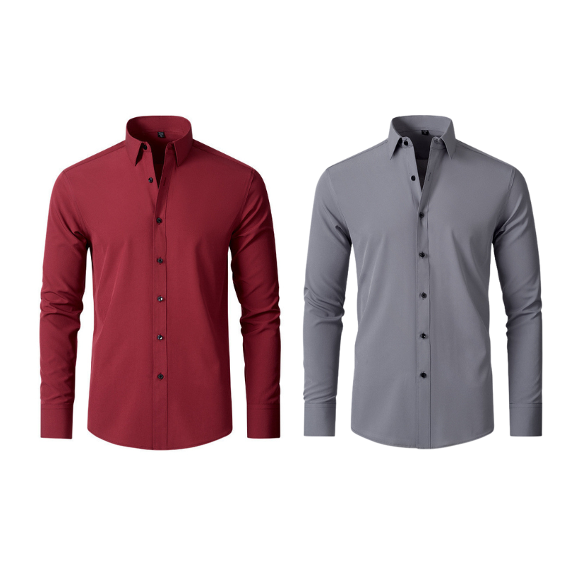 Compre 1 Leve 2 | Camisa Social Ultra Confort Anti amassados + Relogio de Brinde