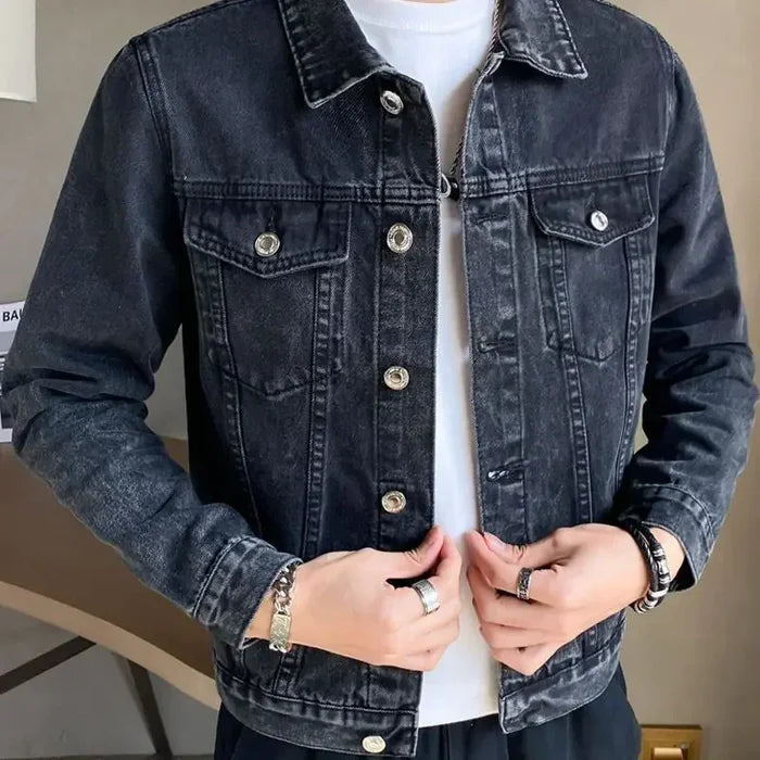 Jaqueta Jeans Masculina com Botões Rafinno