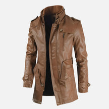 Jaqueta de Couro Masculina Sobretudo Rafinno