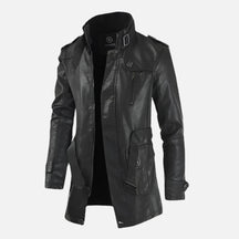 Jaqueta de Couro Masculina Sobretudo Rafinno
