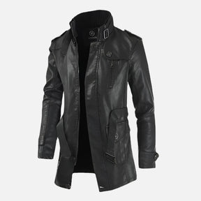 Jaqueta de Couro Masculina Sobretudo Rafinno