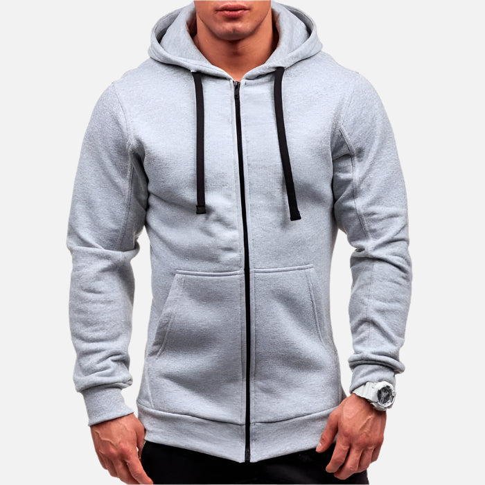 Jaqueta Casaco Moletom Masculina com Capuz e Zíper
