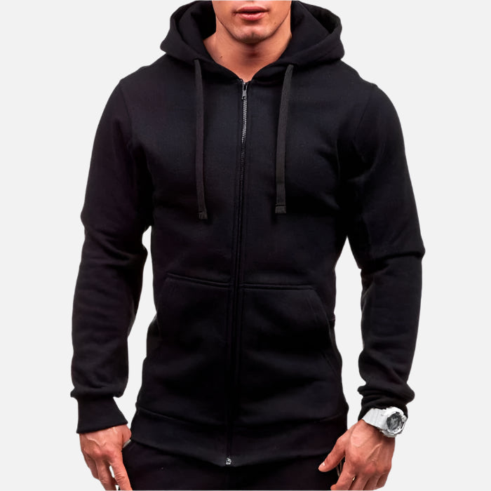 Jaqueta Casaco Moletom Masculina com Capuz e Zíper